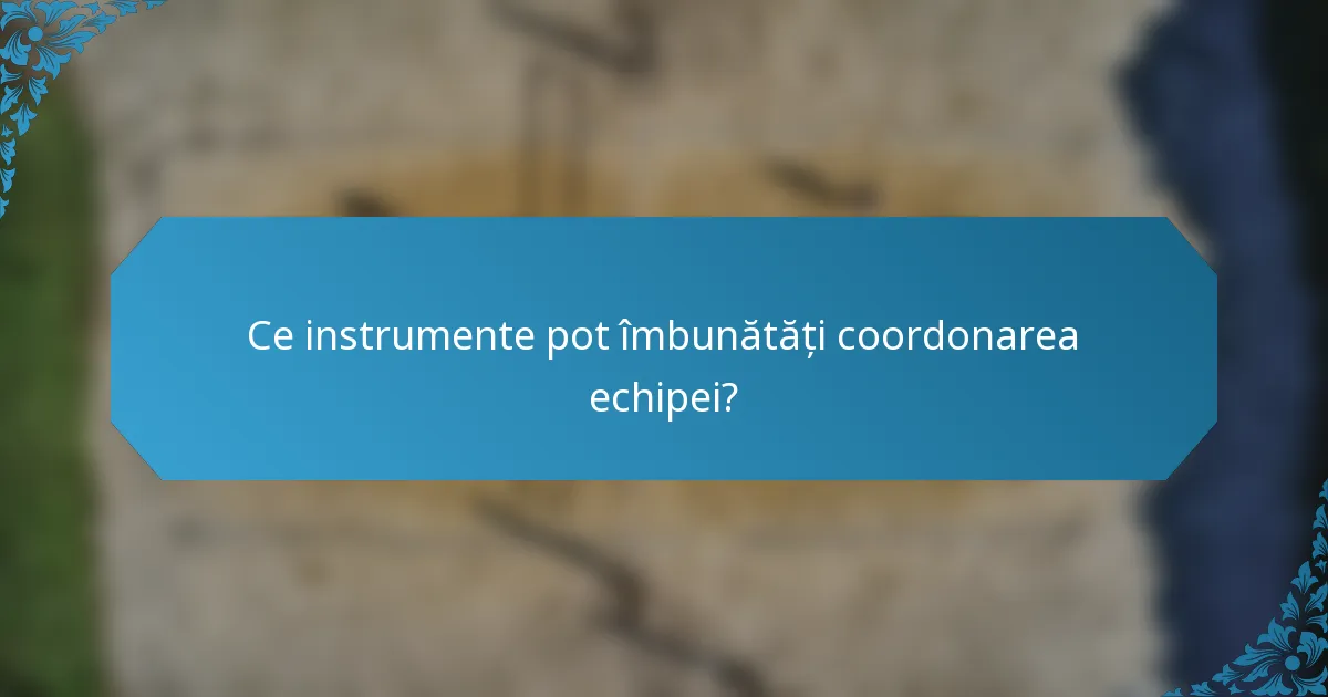 Ce instrumente pot îmbunătăți coordonarea echipei?