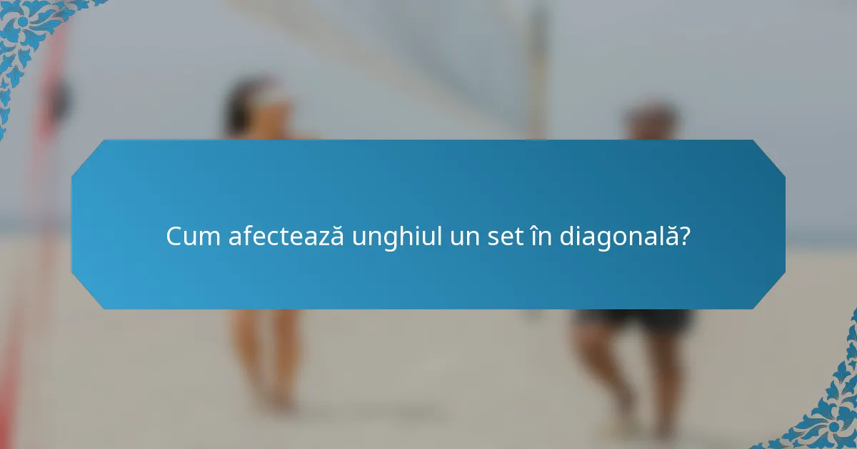 Cum afectează unghiul un set în diagonală?